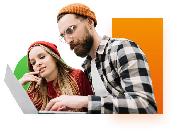 couple with laptop