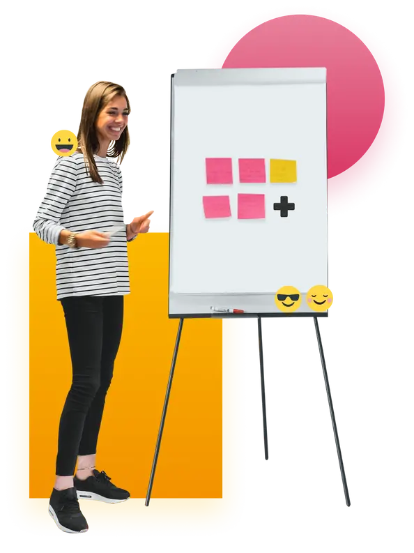girl with flipchart