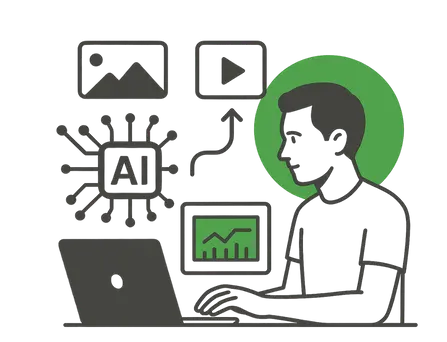 Production with AI & human review