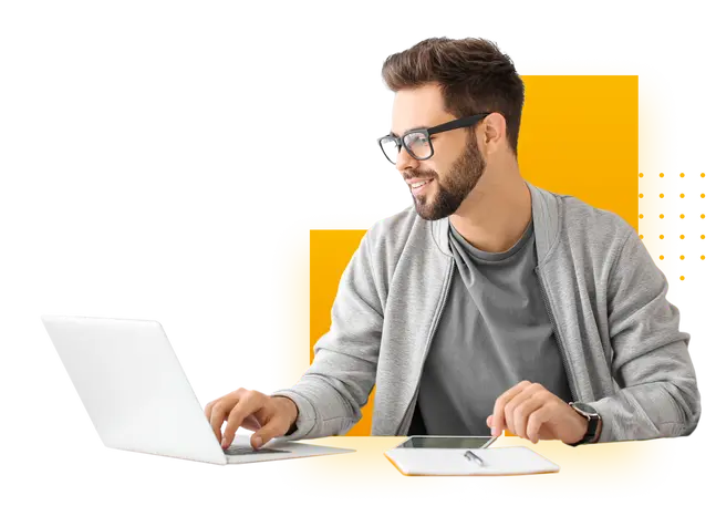 man with laptop