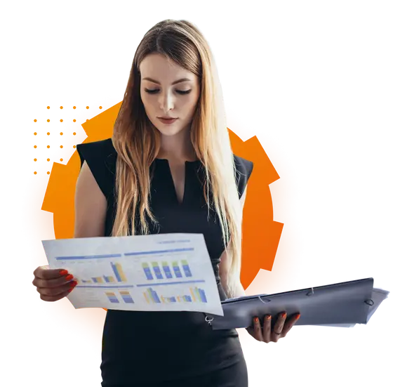 woman with reports